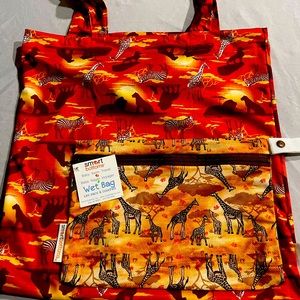 Smart bottoms family tote and matching wet bottoms bag new